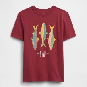 Kids Graphic T-Shirt-Red Clay