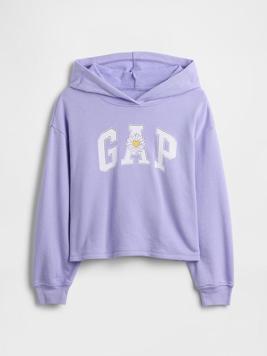 Kids Relaxed French Terry Hoodie-Warm Purple Violet
