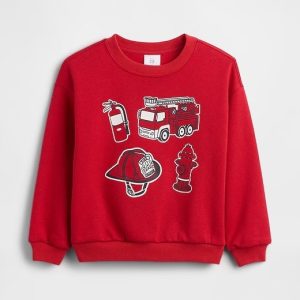 babyGap Relaxed Crewneck Sweatshirt-Modern Red Firetruck