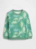 babyGap Relaxed Crewneck Sweatshirt-Arctic Green Dinosaurs