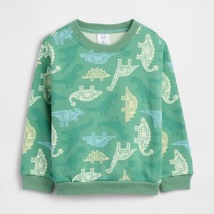 babyGap Relaxed Crewneck Sweatshirt-Arctic Green Dinosaurs