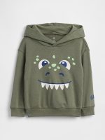 babyGap French Terry Graphic Hoodie-Mesculen Green Monster