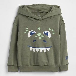 babyGap French Terry Graphic Hoodie-Mesculen Green Monster