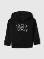 babyGap Relaxed Logo Zip Hoodie-Black