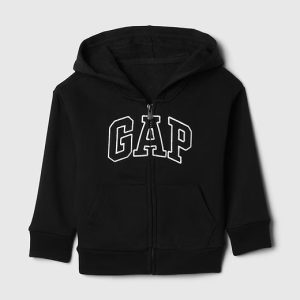 babyGap Relaxed Logo Zip Hoodie-Black