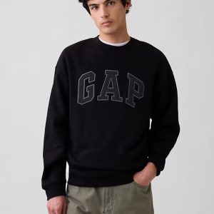 Adult Relaxed Gap Logo Sweatshirt-Black