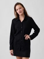 Oversized Linen-Blend Easy Shirt-Black