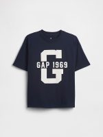 Kids Boxy Graphic T-Shirt-Tapestry Navy