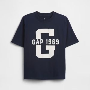 Kids Boxy Graphic T-Shirt-Tapestry Navy
