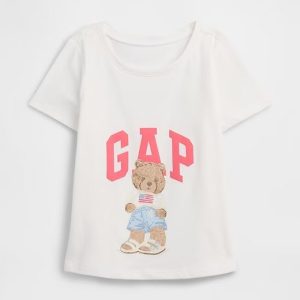 babyGap Graphic T-Shirt-Sassy Bear Fourth Of July White