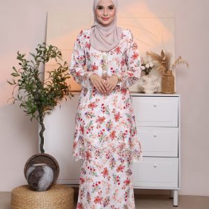 BAJU KURUNG SULAM SERI-PEACH