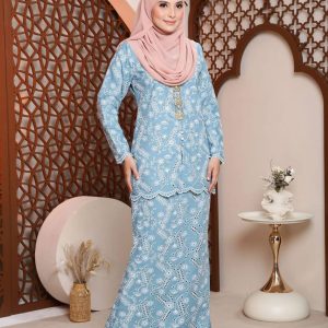  BAJU KURUNG MODEN NAIRA-TEAL BLUE