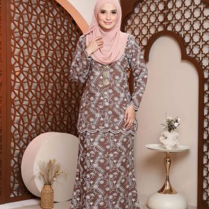  BAJU KURUNG MODEN NAIRA-MOCHA BROWN