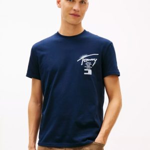 Tommy Jeans Spray Paint Logo T-Shirt-Navy