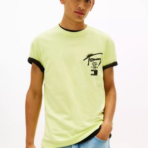 Tommy Jeans Spray Paint Logo T-Shirt-Faded Lime