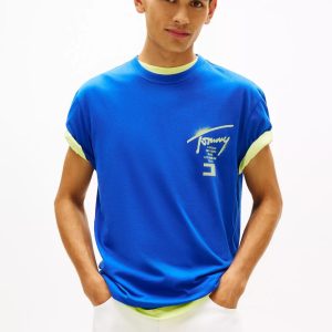 Tommy Jeans Spray Paint Logo T-Shirt-Fizzy Blue