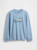 Kids Marvel Relaxed Graphic T-Shirt-Classic Jasper Blue