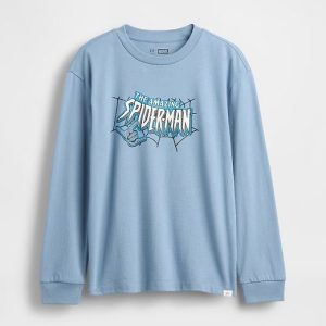 Kids Marvel Relaxed Graphic T-Shirt-Classic Jasper Blue