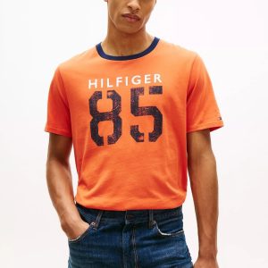 Hilfiger 85 Logo T-Shirt-Brilliant Orange
