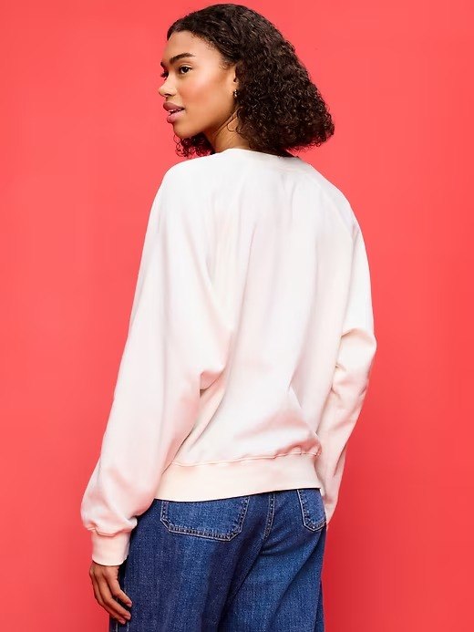 Old Navy x Disney Minnie Mouse SoComfy Oversized Graphic Sweatshirt-Minnie Logo (Sea Salt) - Image 2