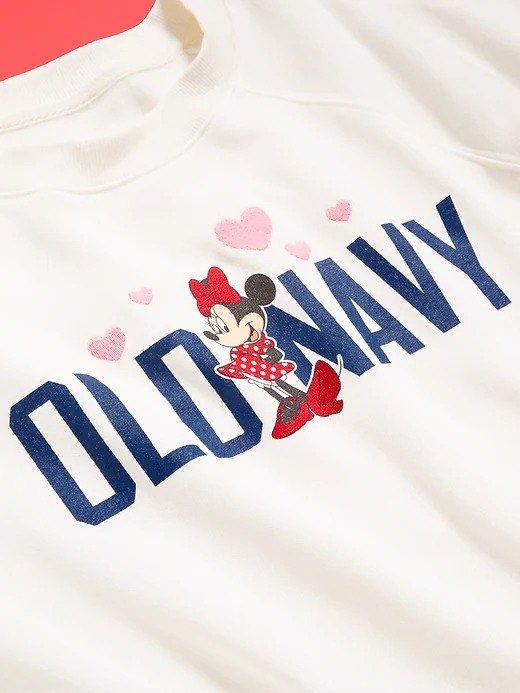 Old Navy x Disney Minnie Mouse SoComfy Oversized Graphic Sweatshirt-Minnie Logo (Sea Salt) - Image 3