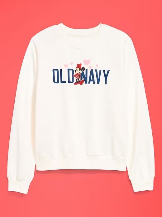 Old Navy x Disney Minnie Mouse SoComfy Oversized Graphic Sweatshirt-Minnie Logo (Sea Salt) - Image 4
