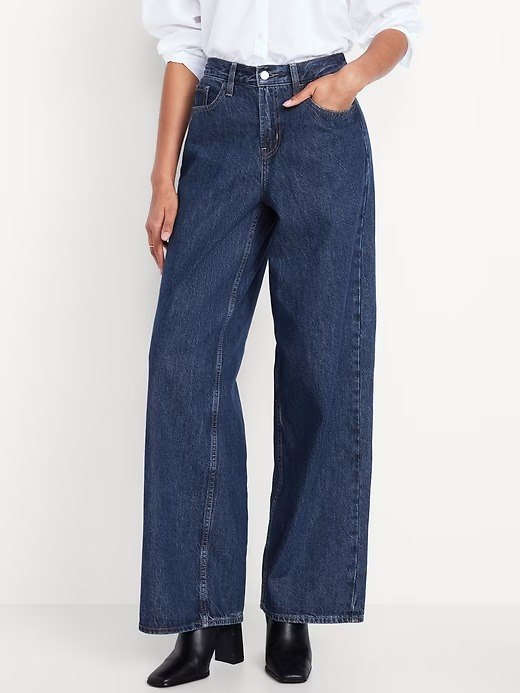 Mid-Rise Wow Baggy Wide-Leg Jeans(Fit-Regular)-Celestia