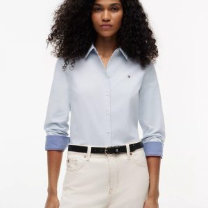 Regular Fit Stretch Oxford Shirt-Light Blue