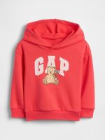 babyGap Relaxed Brannan Bear Logo Hoodie-Red Rose Bush
