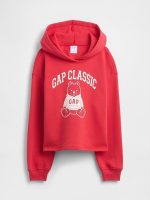 Kids Relaxed Graphic Hoodie-Strawberry Field Red