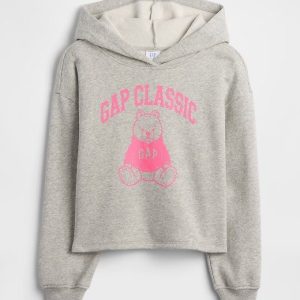 Kids Relaxed Graphic Hoodie-Light Heather Grey