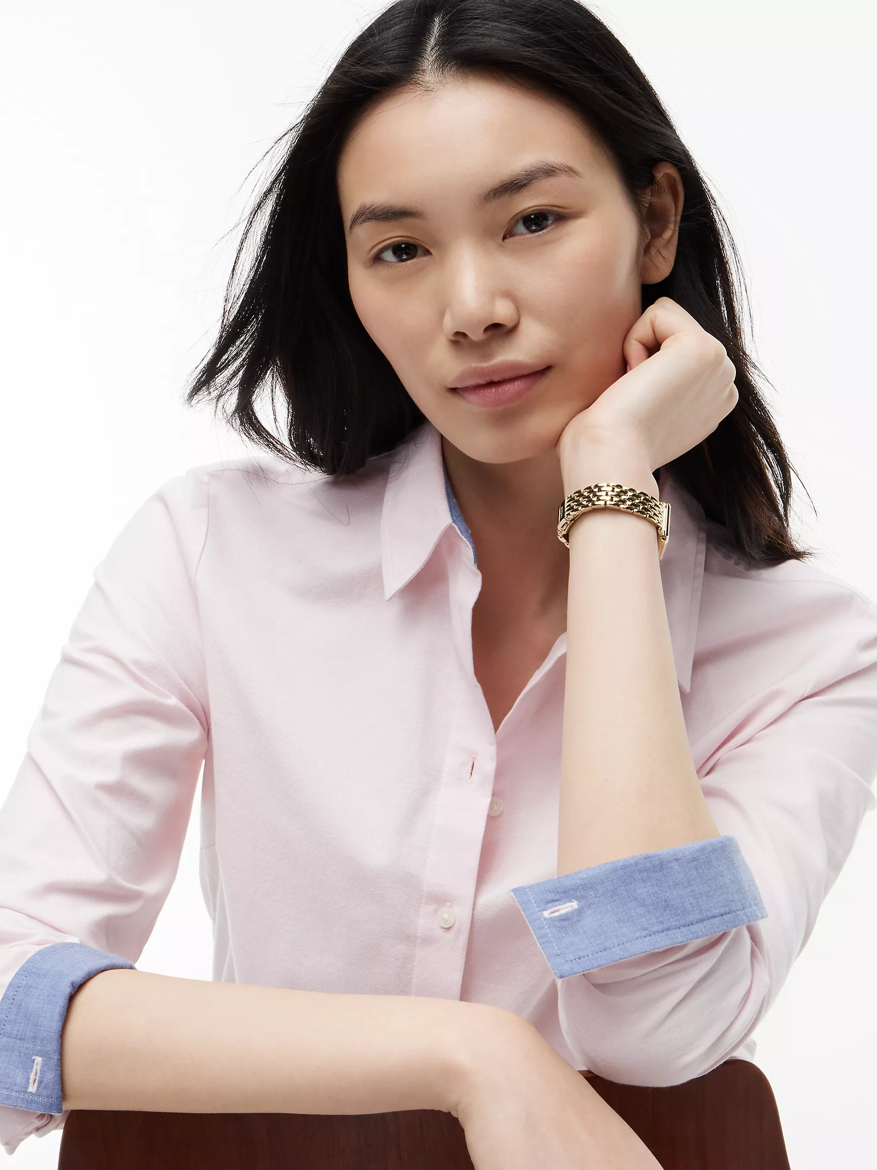 Regular Fit Stretch Oxford Shirt-Cradle Pink - Image 3