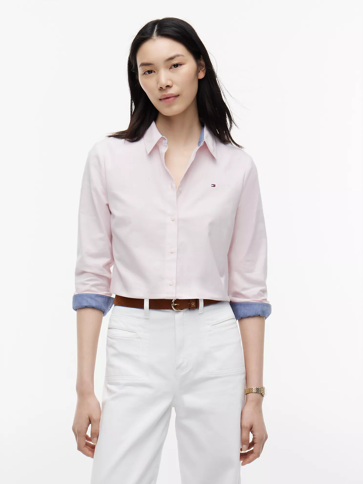 Regular Fit Stretch Oxford Shirt-Cradle Pink