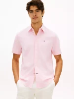 Regular Fit Short-Sleeve Oxford Shirt-Fresh Pink