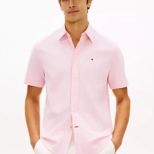 Regular Fit Short-Sleeve Oxford Shirt-Fresh Pink