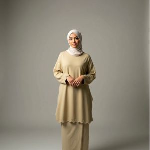 BAJU KURUNG ZARINA-OLIVE GOLD