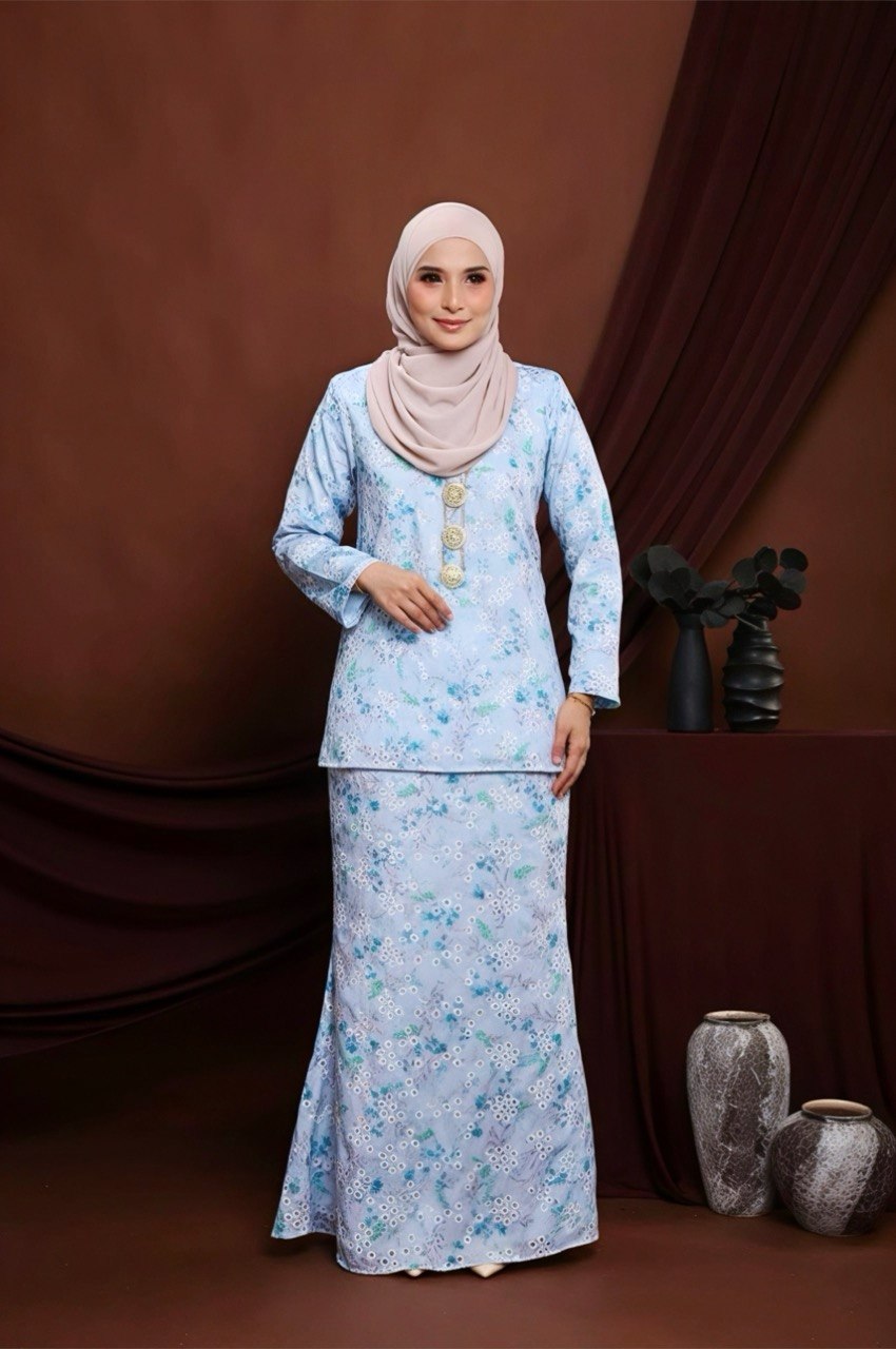 Baju Kurung Moden Tiara-BABY BLUE - Image 2