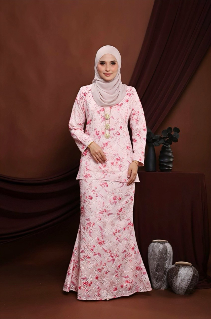Baju Kurung Moden Tiara-SOFT PINK - Image 2