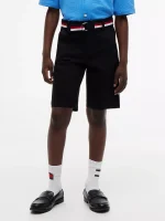 Kids' Belted Chino Short-Black