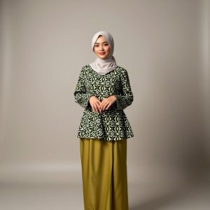 BAJU KURUNG KEDAH DANG ANUM-OLIVE GOLD