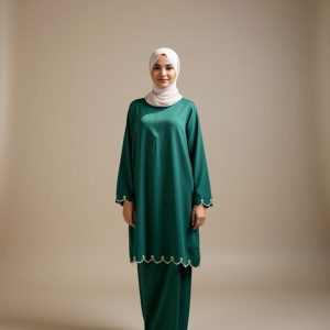 BAJU KURUNG ZARINA-EMERALD GREEN