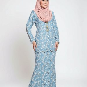 BAJU KURUNG MODEN NAIRA-TEAL BLUE