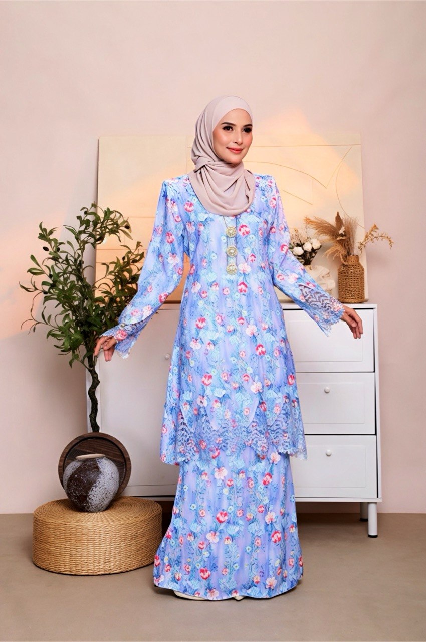 BAJU KURUNG SULAM SERI-PURPLE - Image 3