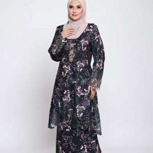 BAJU KURUNG SULAM SERI-HITAM