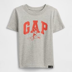 babyGap × Disney Mickey Mouse Logo T-Shirt-Disney Family Grey