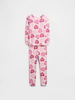 babyGap | Barbie™ 100% Organic Cotton PJ Set-Ivory Cream Frost Pink Hearts