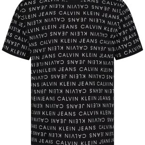 Allover Logo Graphic Classic T-Shirt-Black