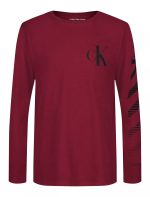 Boys Monogram Gradient Stripe Long Sleeve Tee-Red