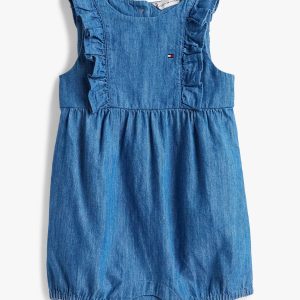Babies' Chambray Ruffle Shortall-Medium Wash