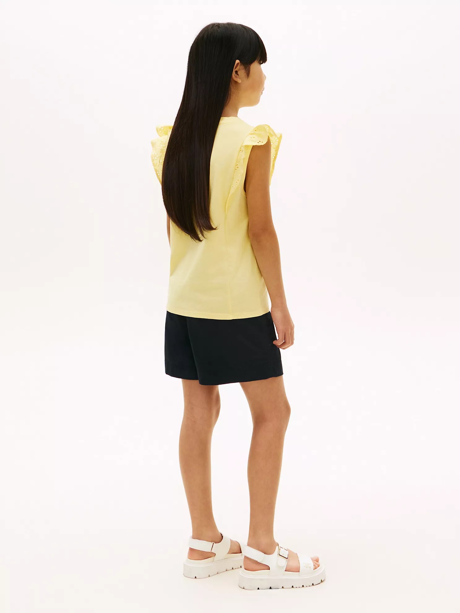 Kids' Embroidered Eyelet Flutter T-Shirt-Citronella - Image 2